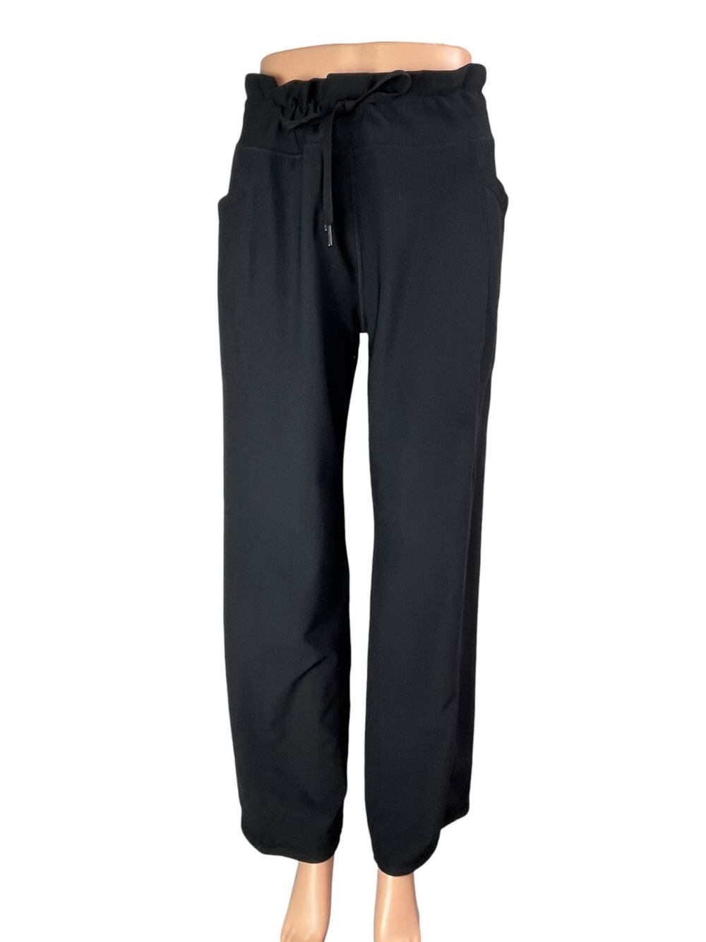 32 Degrees Black High Rise Wide Leg Yoga Activewear Athletic Trouser Pants Sz L